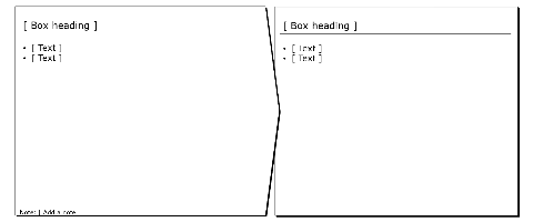 White boxes, 2 vertical with causality