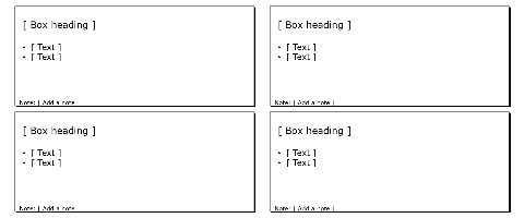 White boxes, 2×2 vertical