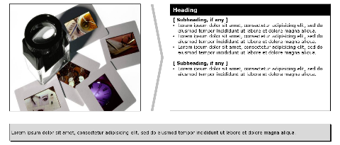 Commentary on content: content left, comments right, arrow pointing right