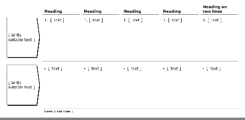 Matrix, two rows, boxes with arrows
