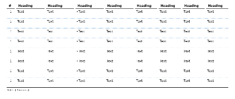 Table, 8 rows and 9 columns