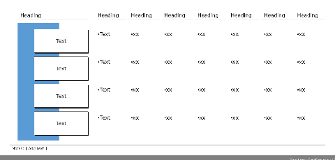 Table of white boxes on a dark ground, 4 rows, 7 columns