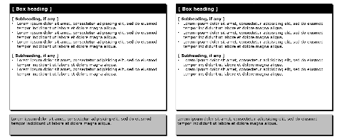 Two vertical boxes with black heading boxes and conclusion boxes