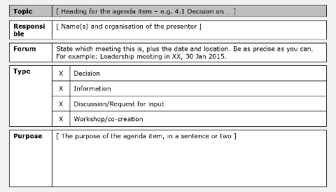 Agenda item (Danish)