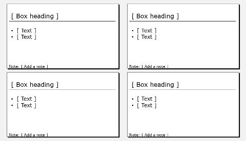 White boxes, 2×2 vertical
