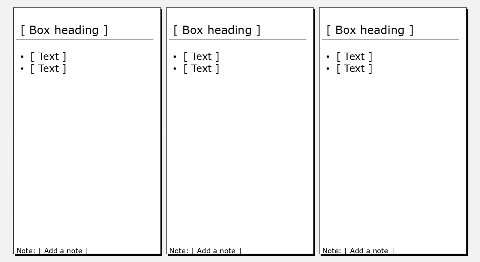 White boxes, 3 vertical