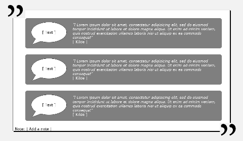 White box without shadow, 1 large with three quotes