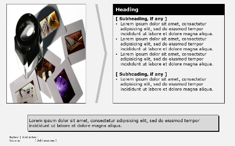 Commentary on content: content left, comments right, arrow pointing right
