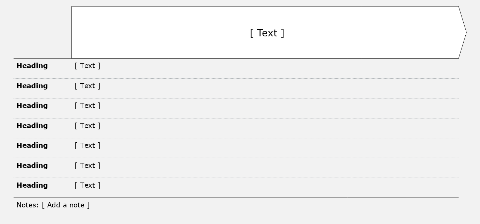 Process flow, horizontal, 1 box with table
