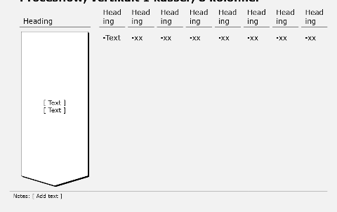 Process flow, vertical, 1 box, 8 columns